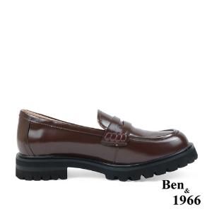 Ben&1966高級牛皮鋸齒厚底個性樂福鞋-咖啡(238122)