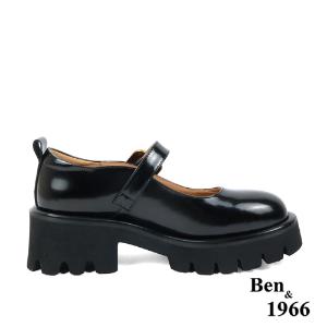 Ben&1966高級頭層牛皮個性厚底瑪麗珍鞋-黑(238091)