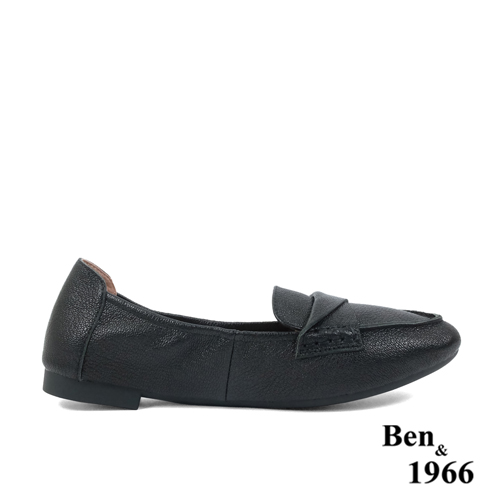 Ben&1966高級植鞣羊皮簡約舒適摺疊鞋-黑(2380011)