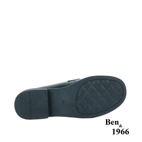Ben&1966高級牛油皮馬銜扣中性復古樂福鞋-黑(238251)