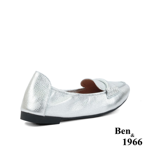 Ben&1966高級植鞣羊皮簡約舒適摺疊鞋-銀(2380013)