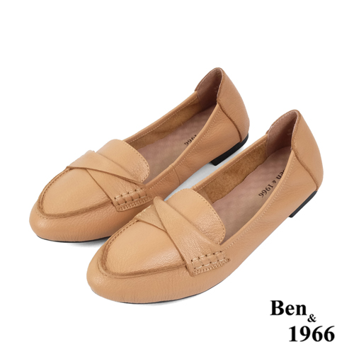 Ben&1966高級植鞣羊皮簡約舒適摺疊鞋-駝(2380012)