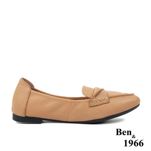 Ben&1966高級植鞣羊皮簡約舒適摺疊鞋-駝(2380012)