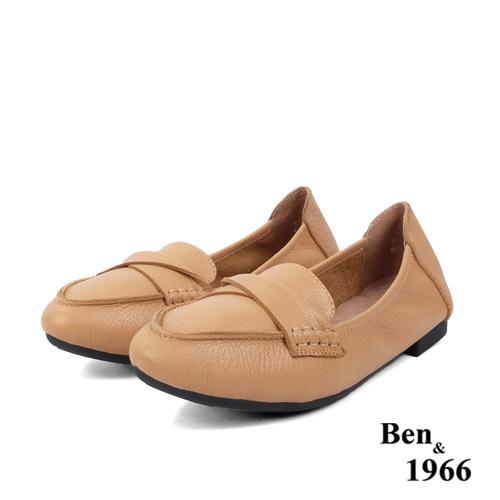 Ben&1966高級植鞣羊皮簡約舒適摺疊鞋-駝(2380012)