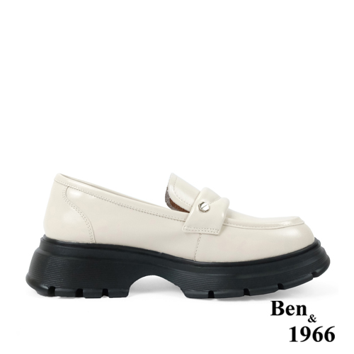 Ben&1966高級牛油皮學院風樂福鞋-米白(238212)