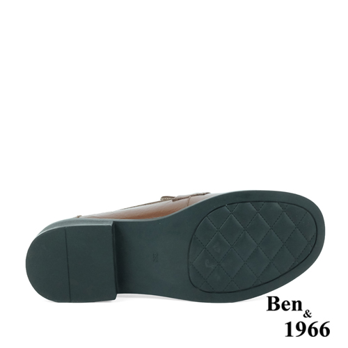 Ben&1966高級牛油皮馬銜扣中性復古樂福鞋-咖啡(238253)