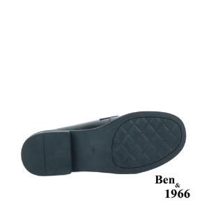 Ben&1966高級牛油皮馬銜扣中性復古樂福鞋-黑(238251)