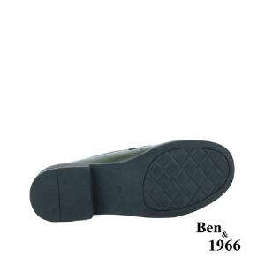 Ben&1966高級牛油皮馬銜扣中性復古樂福鞋-綠(238252)