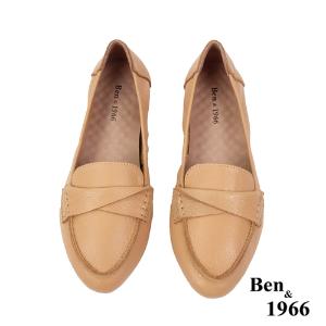 Ben&1966高級植鞣羊皮簡約舒適摺疊鞋-駝(2380012)