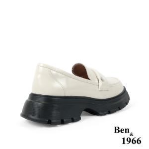 Ben&1966高級牛油皮學院風樂福鞋-米白(238212)