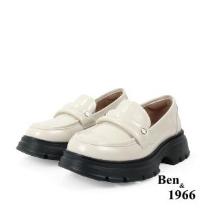 Ben&1966高級牛油皮學院風樂福鞋-米白(238212)