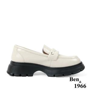 Ben&1966高級牛油皮學院風樂福鞋-米白(238212)