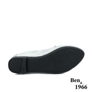Ben&1966高級植鞣羊皮簡約舒適摺疊鞋-銀(2380013)