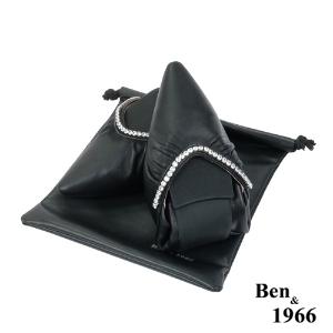 Ben&1966高級羊皮時尚水鑽摺疊鞋-黑(2380031)