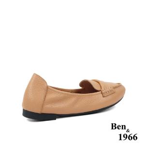Ben&1966高級植鞣羊皮簡約舒適摺疊鞋-駝(2380012)