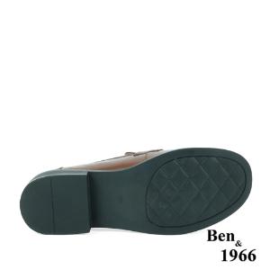 Ben&1966高級牛油皮馬銜扣中性復古樂福鞋-咖啡(238253)