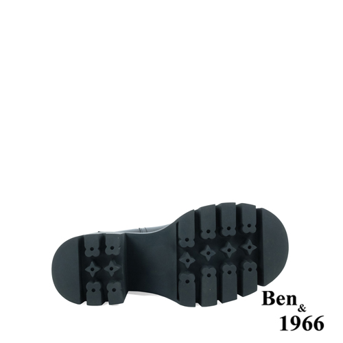 Ben&1966高級頭層牛皮質感簡約厚底短靴-黑(237281)