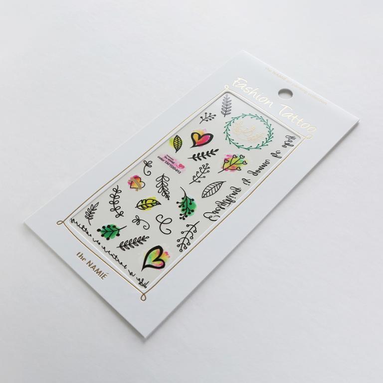 Erelah Color Tattoo 彩色紋身貼紙 小葉子 013