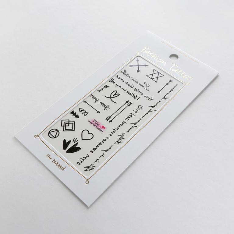 Erelah Color Tattoo 彩色紋身貼紙 箭頭和手寫字 012