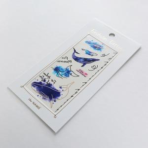 Erelah Color Tattoo 彩色紋身貼紙 深藍鯨 007