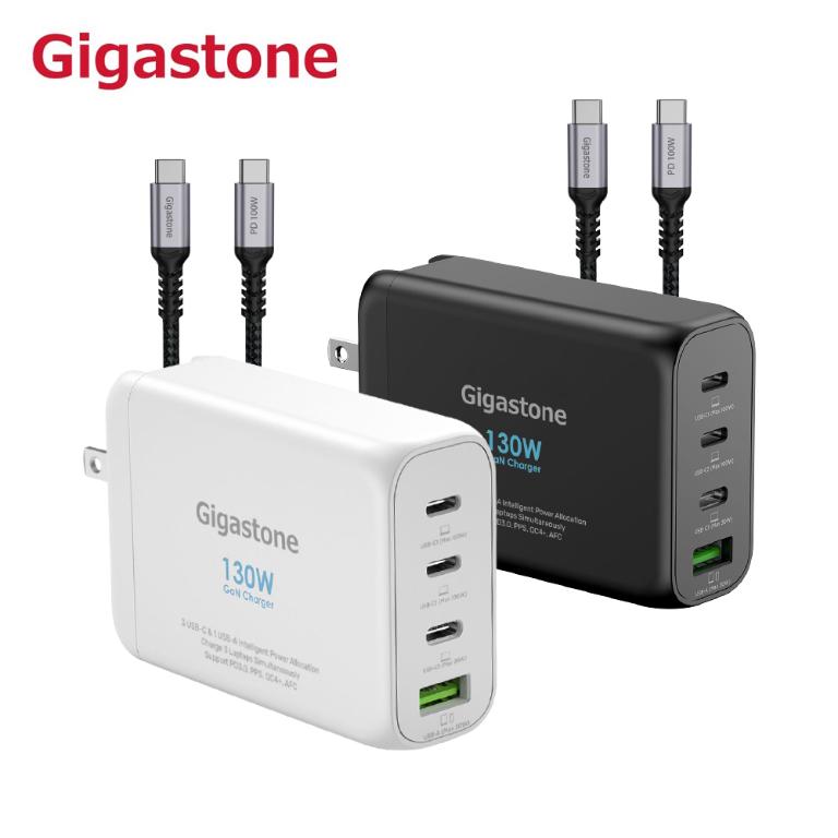 GIGASTONE 130W GaN氮化鎵充電器快充組(PD-130+CC-100B)