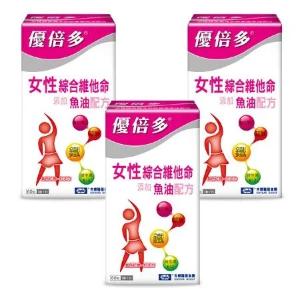 【杏輝藥廠】優倍多YouBest 女性綜合維他命軟膠囊魚油配方 三入組(60粒/盒)