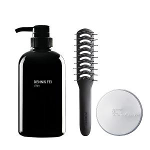 DENNIS FEI 清潔造型組 (洗髮精500ml+髮油膠100g+髪底造型梳)