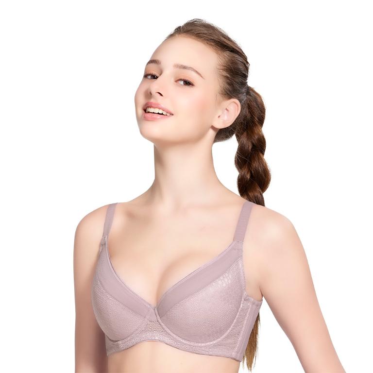 【思薇爾】幾何律動系列C-F罩軟鋼圈涼感運動女內衣(百結紫)