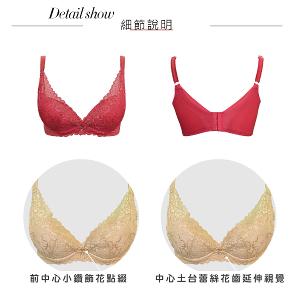 【思薇爾】撩波琉晶羽系列B-E罩蕾絲集中包覆女內衣(酡紅色)