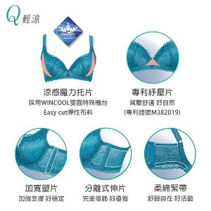 【思薇爾】撩波琉晶羽系列G-H罩蕾絲包覆大罩女內衣(湛海綠)