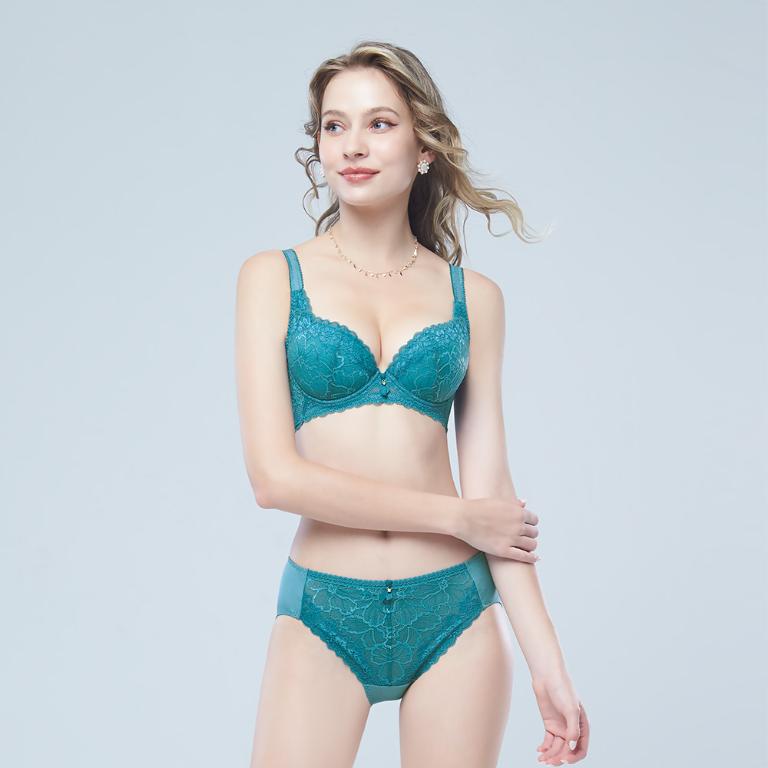【思薇爾】撩波琉晶羽系列A-C罩蕾絲包覆女內衣(湛海綠)