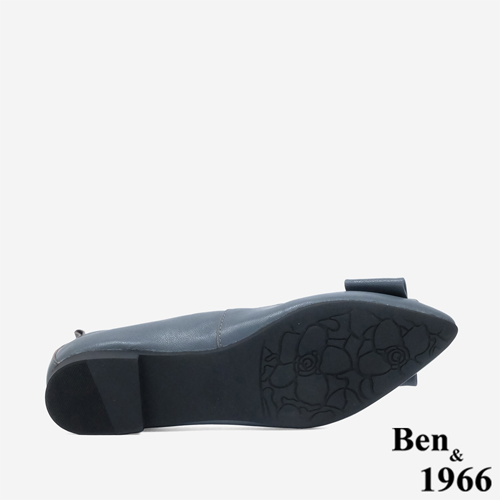 Ben&1966顯瘦-3kg內增高超軟Q羊皮質感尖頭平底鞋-灰藍(246122)