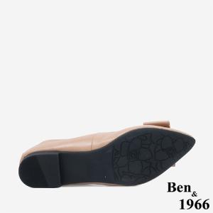 Ben&1966顯瘦-3kg內增高超軟Q羊皮質感尖頭平底鞋-杏(246123)