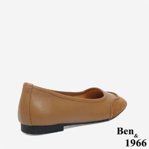 Ben&1966文青質感牛皮拼接包鞋-太妃糖棕(246041)