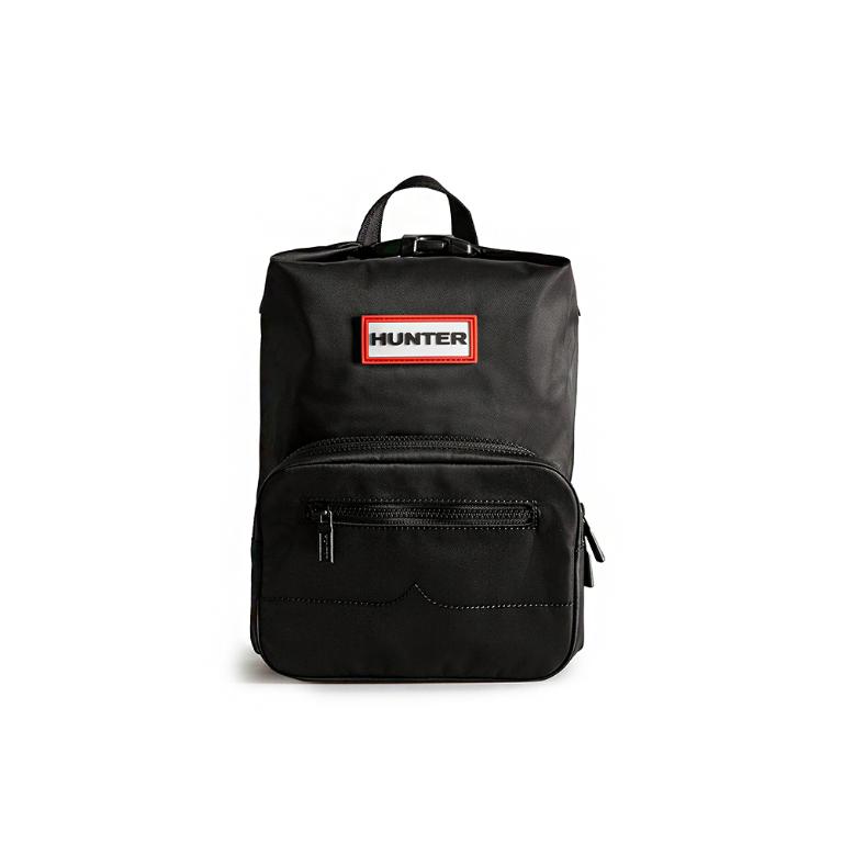 上開扣Pioneer迷你尼龍後背包-黑色