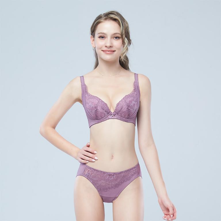【思薇爾】美波曲線系列B-D罩調整型蕾絲涼感包覆塑身女內衣(風信紫)