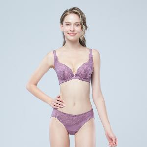 【思薇爾】美波曲線系列B-D罩調整型蕾絲涼感包覆塑身女內衣(風信紫)
