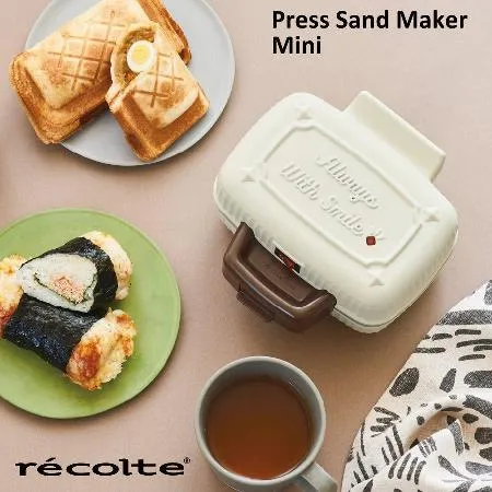 recolte 日本麗克特 Mini迷你格子三明治機 RPS-3 奶油白