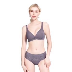 【思薇爾】Love myself系列M-3XL無鋼圈蕾絲包覆無痕女內衣(魅影灰)