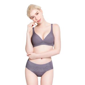 【思薇爾】Love myself系列M-3XL無鋼圈蕾絲包覆無痕女內衣(魅影灰)