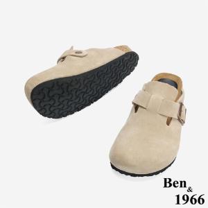 Ben&1966 高級頭層牛皮超舒適流行涼拖鞋-卡其(246193)