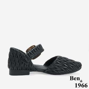 Ben&1966 高級羊皮可愛雲朵涼鞋-黑