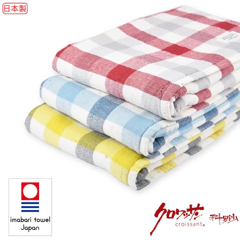 今治有機灰格浴巾 57x113cm