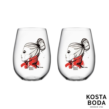 【瑞典Kosta Boda】都會女伶水杯(熱情紅)2入-ALL ABOUT YOU