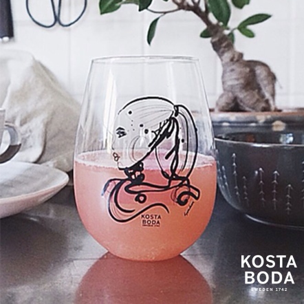【瑞典Kosta Boda】都會女伶水杯(愛戀粉)2入-ALL ABOUT YOU