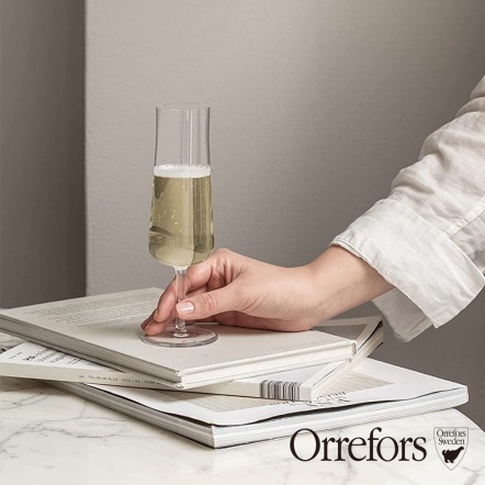 【瑞典Orrefors】自由之心-香檳杯2入 22cl H19.5cm;Ø6.2cm- INFORMAL