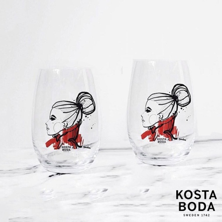 【瑞典Kosta Boda】都會女伶水杯(熱情紅)2入-ALL ABOUT YOU