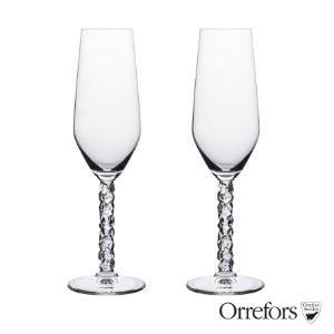 【瑞典Orrefors】優雅皇宮香檳杯2入組 22.9*7cm- CARAT