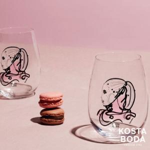 【瑞典Kosta Boda】都會女伶水杯(愛戀粉)2入-ALL ABOUT YOU