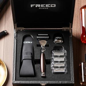 FREED 尊爵四件組禮盒-馬鞍棕+客製化刻字服務